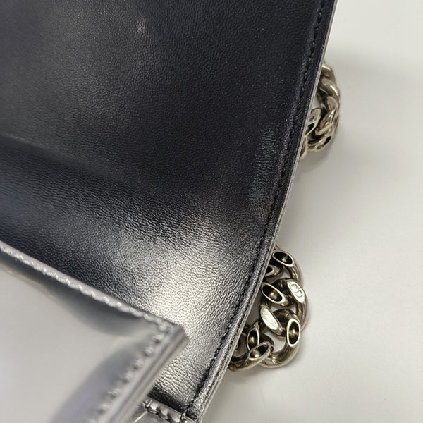 Diorama Small Cannage Calfskin Silver