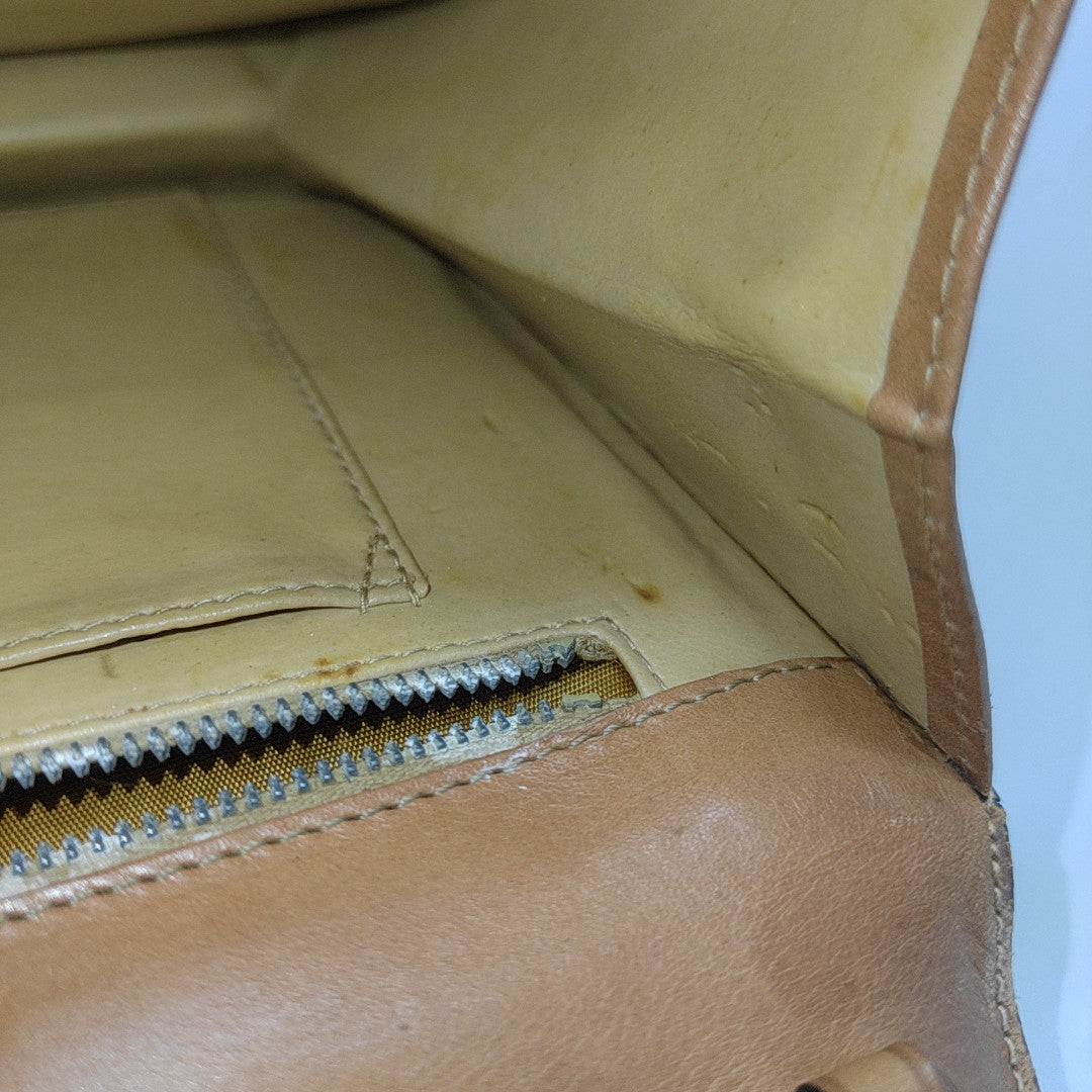 Coated Canvas Shoulder Bag Brown