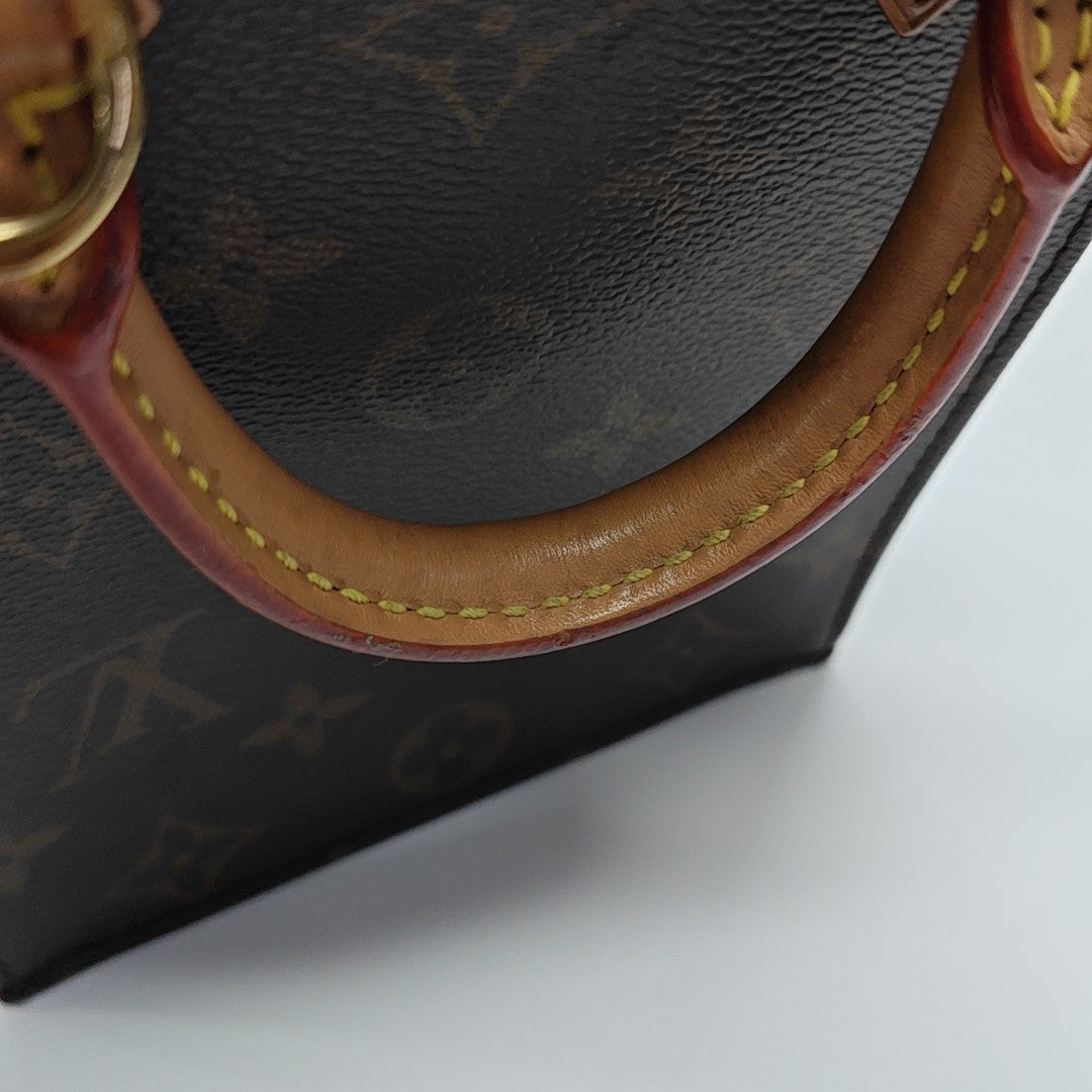 SAC PLAT Mini Monogram Coated Canvas Brown