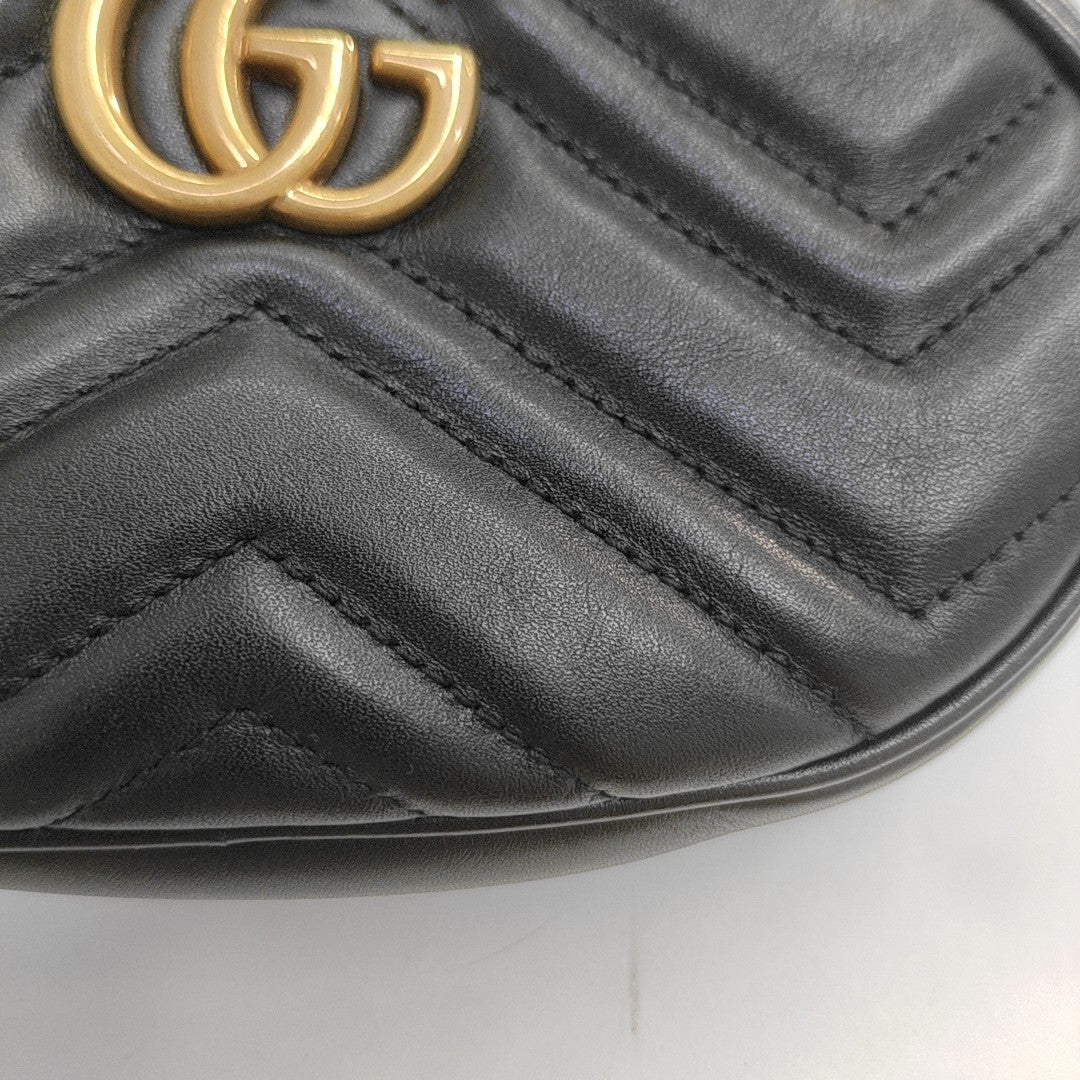 GG Marmont Super Mini Quilted Calfskin Black