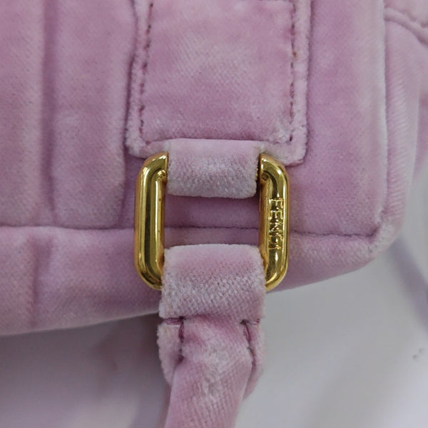 Monogram Velvet Crossbody Bag Pink