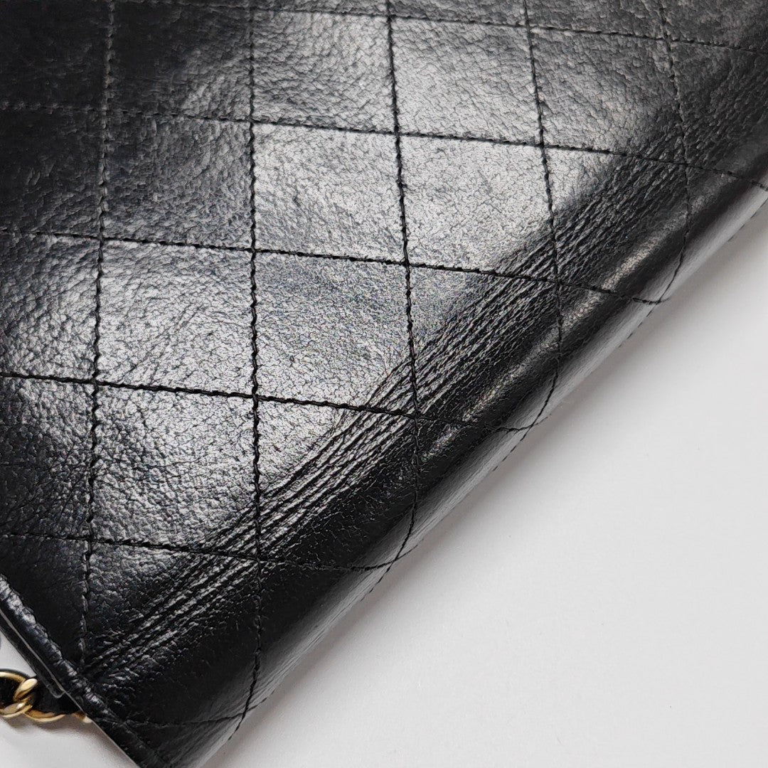 Quilted Calfskin Shoulder Bag Black