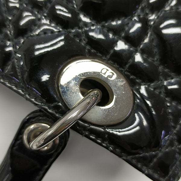 Lady Dior Medium Cannage Patent Leather Black