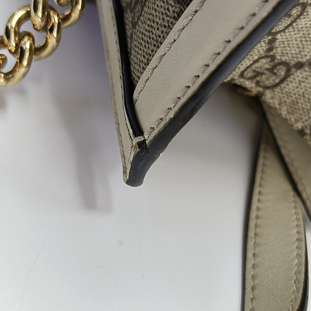 Padlock Small Monogram Coated Canvas Beige
