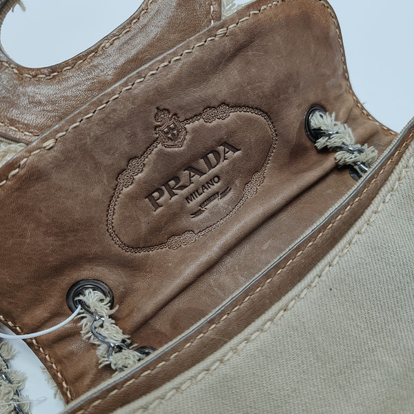 Denim Shoulder Bag Beige