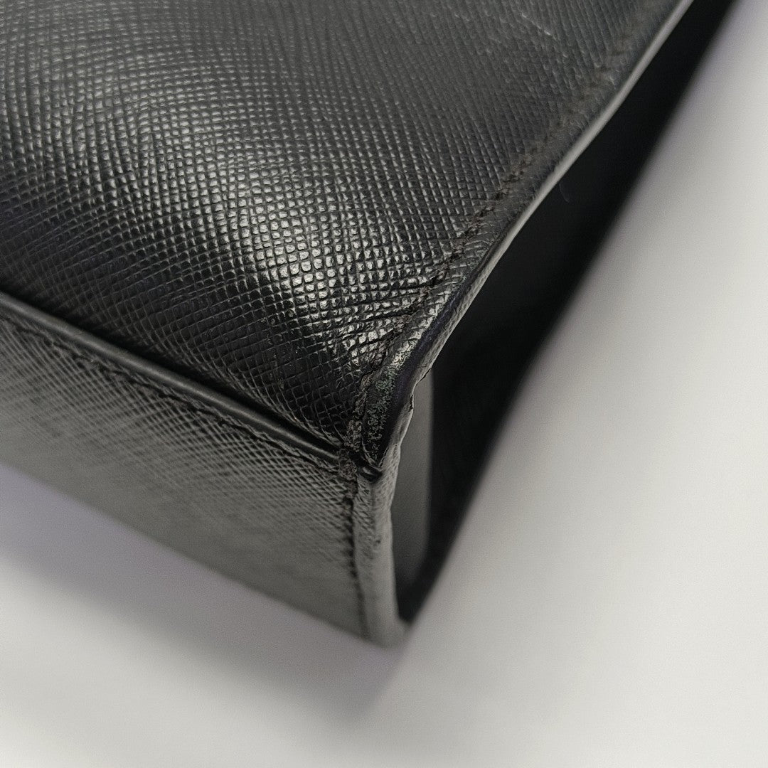 Saffiano Calfskin Top Handle Bag Black