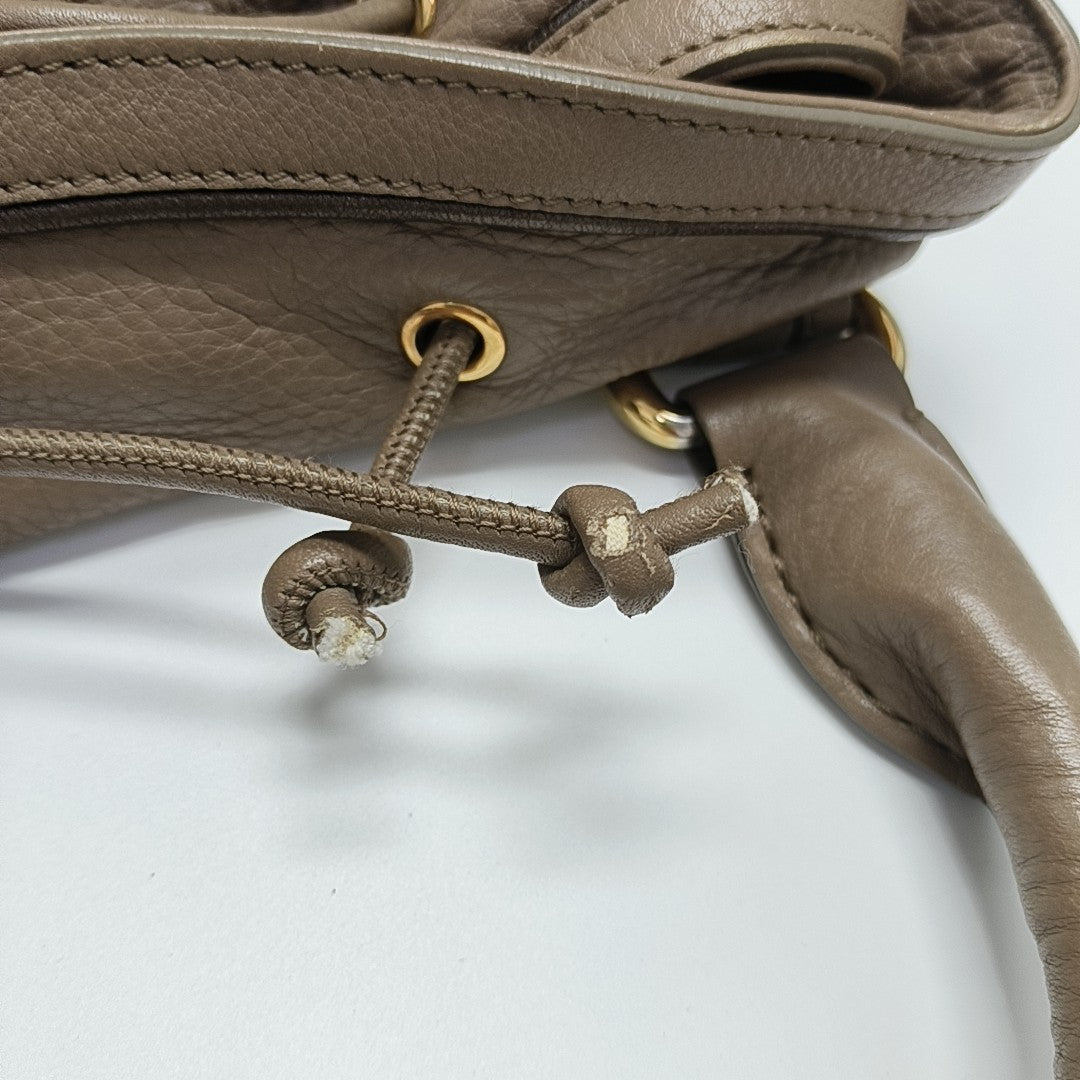 Calfskin Shoulder Bag Brown