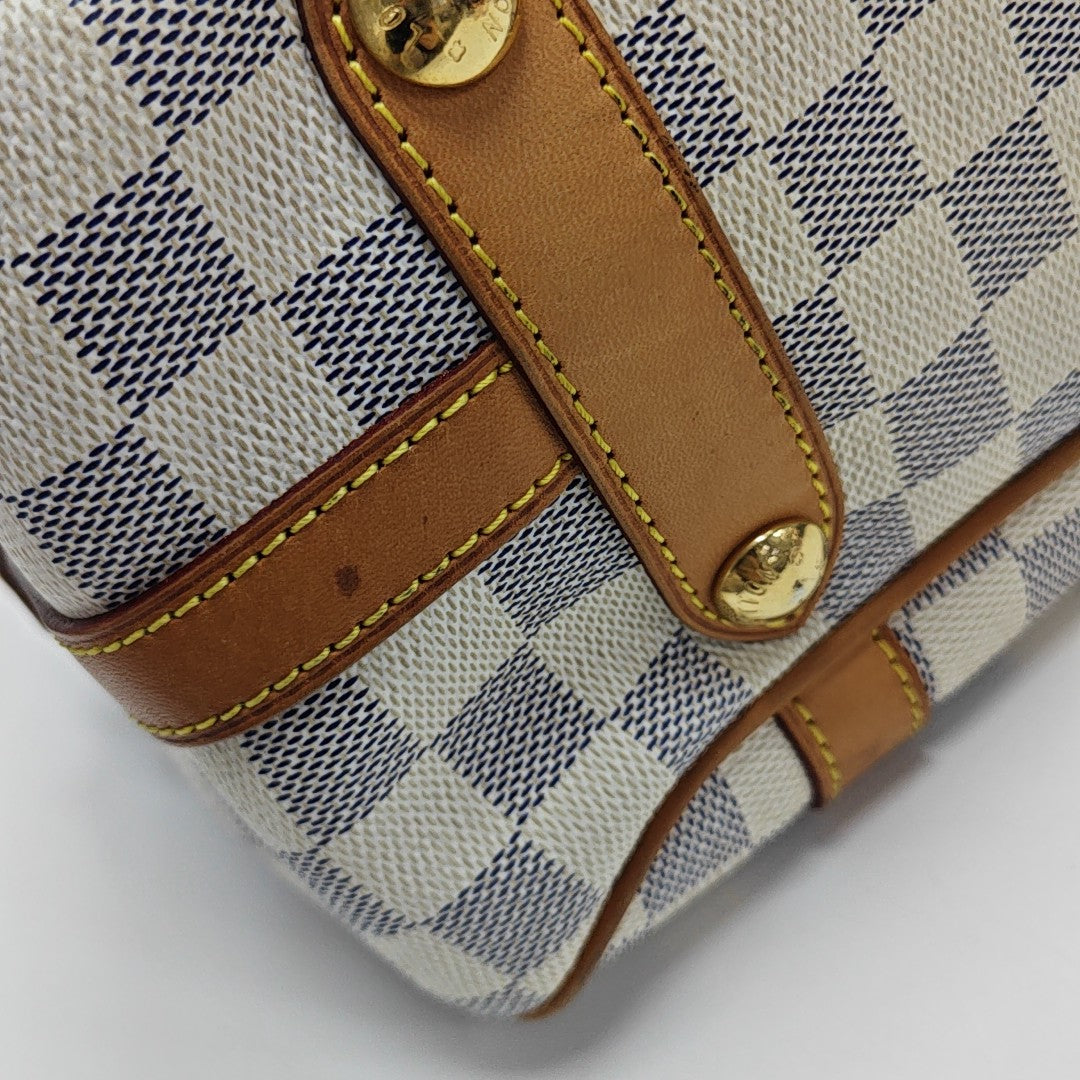 STRESA Damier Azur Coated Canvas White