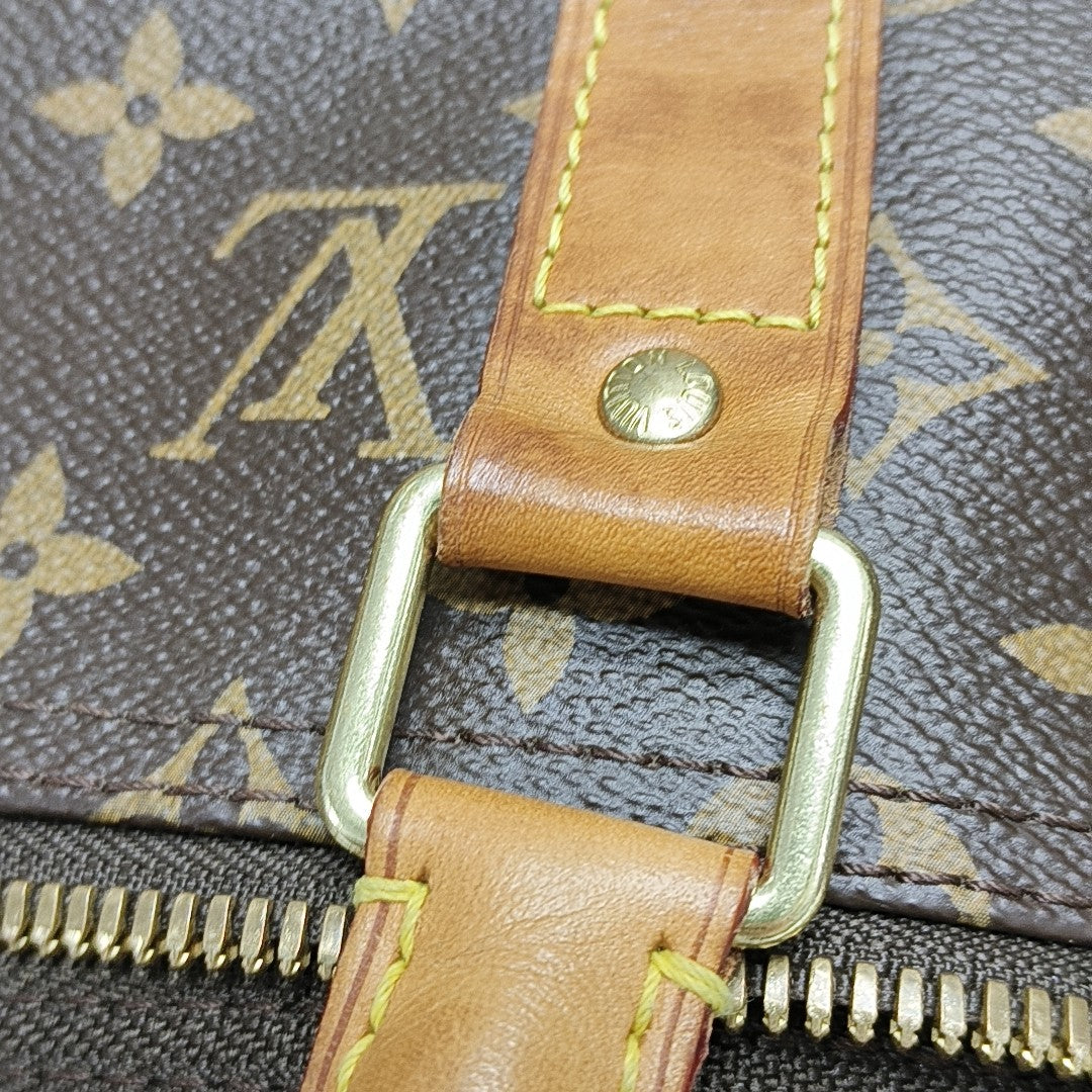 KEEPALL 50 Monogram Coated Canvas Brown