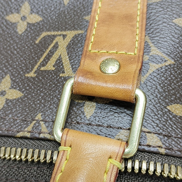 KEEPALL 50 Monogram Coated Canvas Brown
