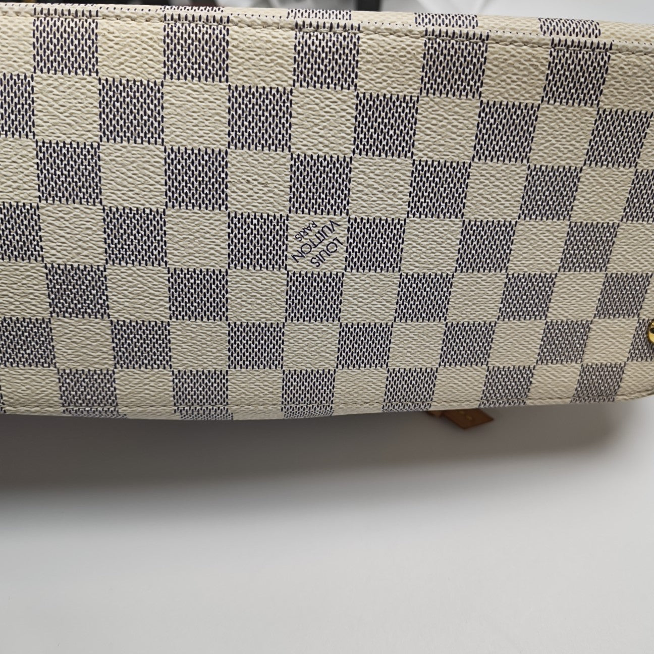 GIROLATA GM Damier Azur Coated Canvas White