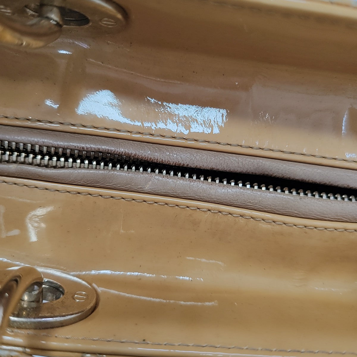 Lady Dior Medium Cannage Patent Leather Yellow