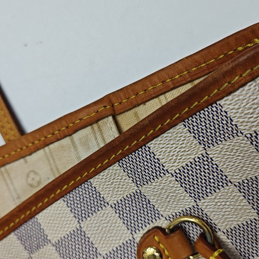 NEVERFULL MM Damier Azur Coated Canvas Beige