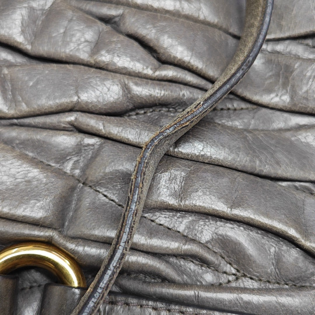 Quilted Calfskin Shoulder Bag Gray