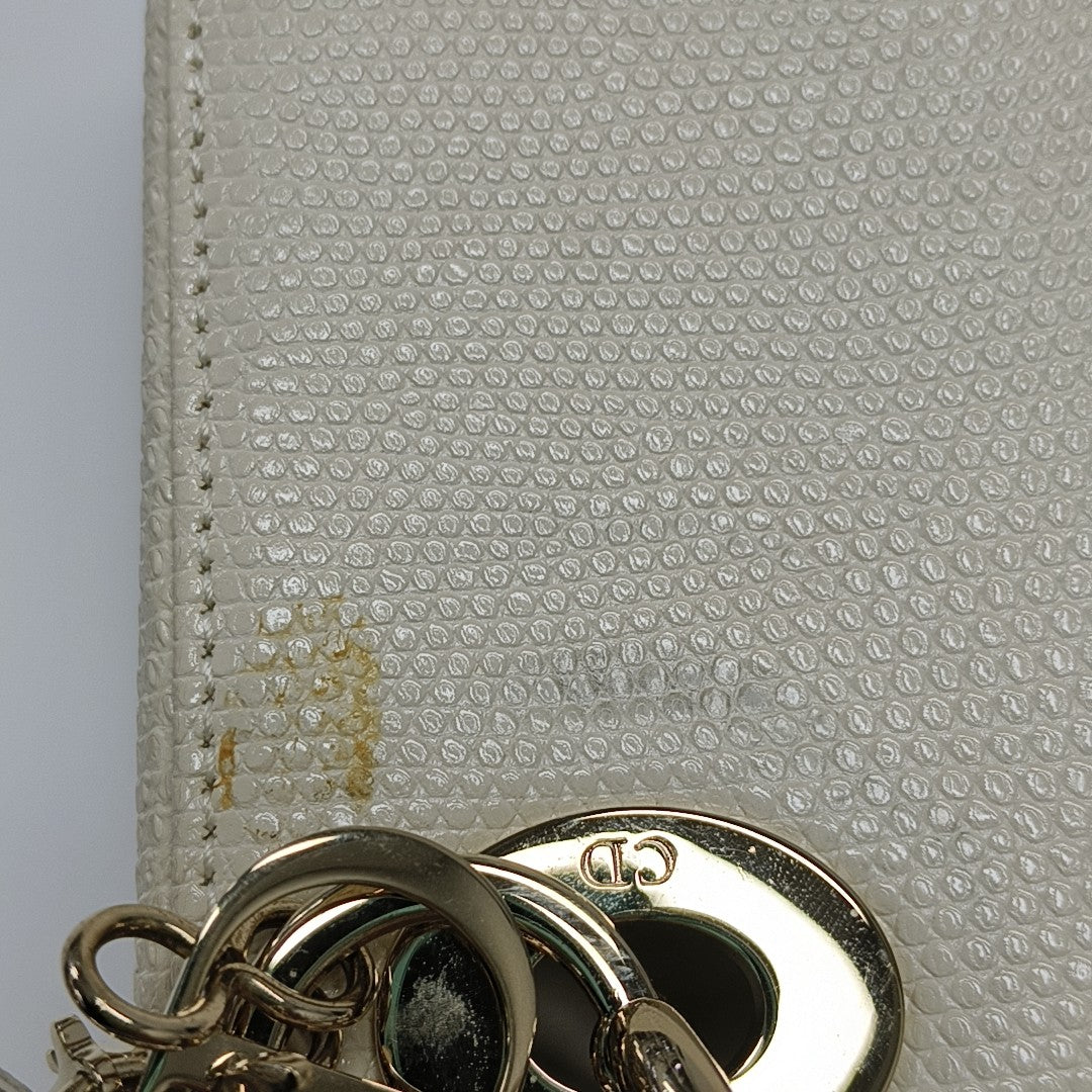 Lady Dior Mini Lizard White