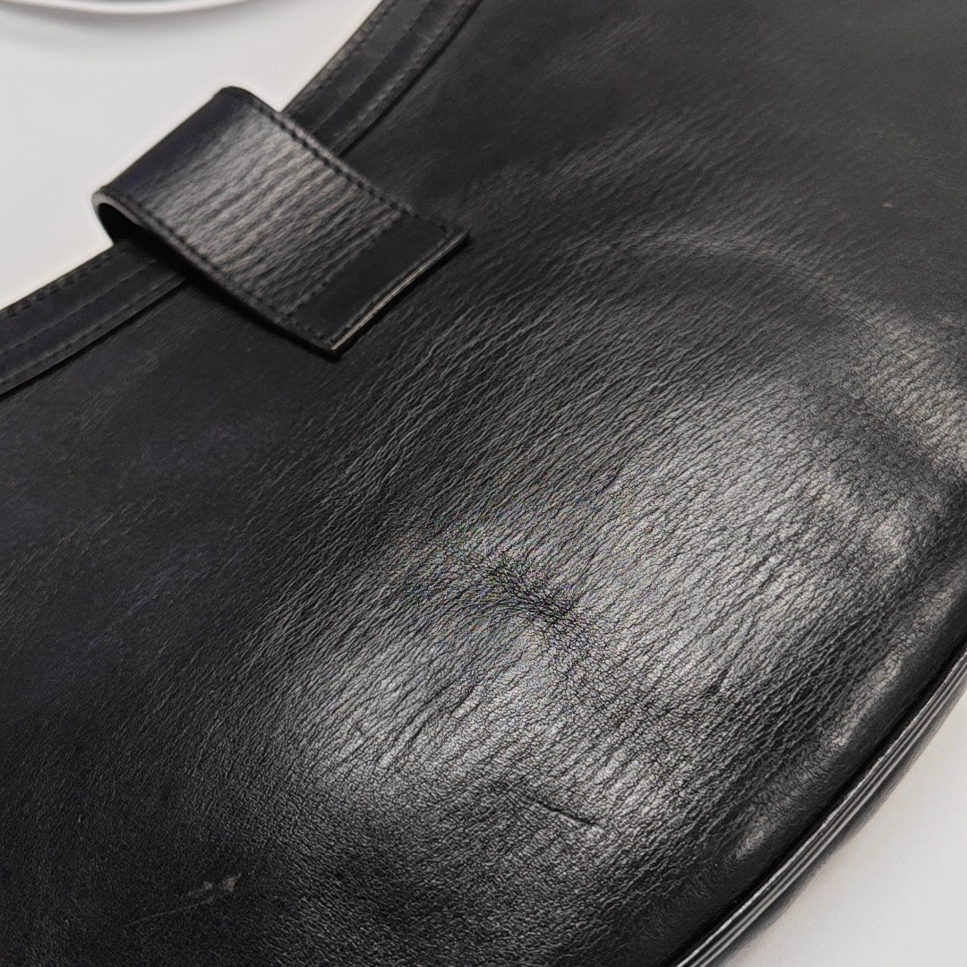 Calfskin Top Handle Bag Black