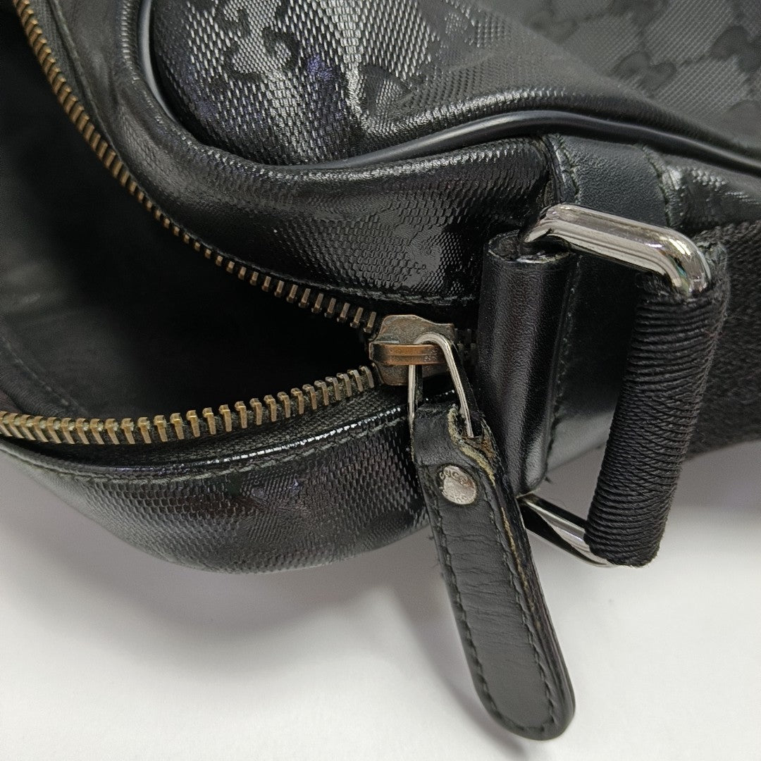 GG Imprime Messenger Monogram Coated Canvas Black