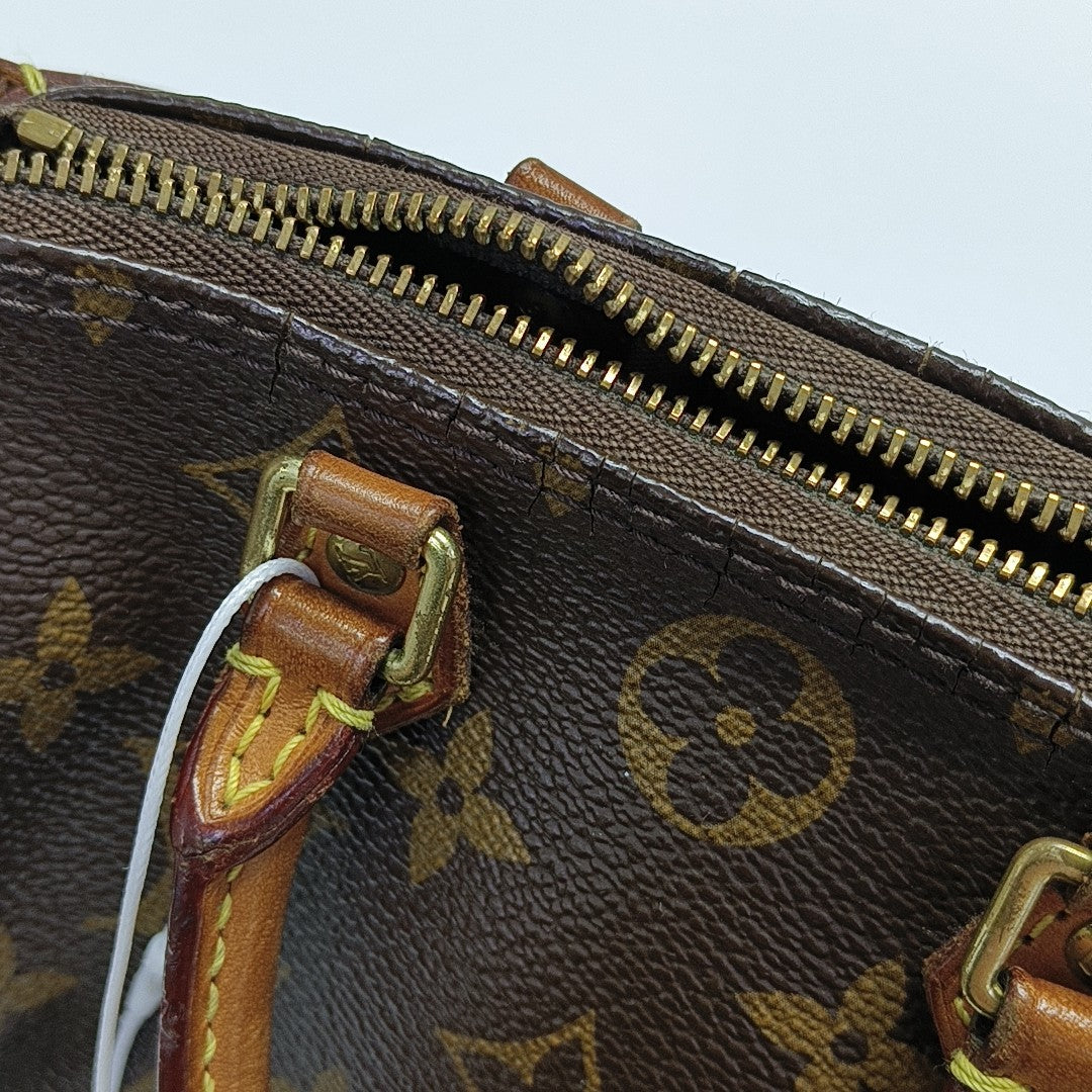 SPEEDY Nano Monogram Coated Canvas Brown
