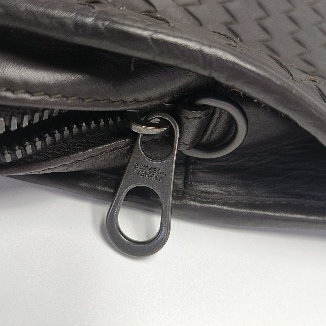 Lambskin Top Handle Bag Brown