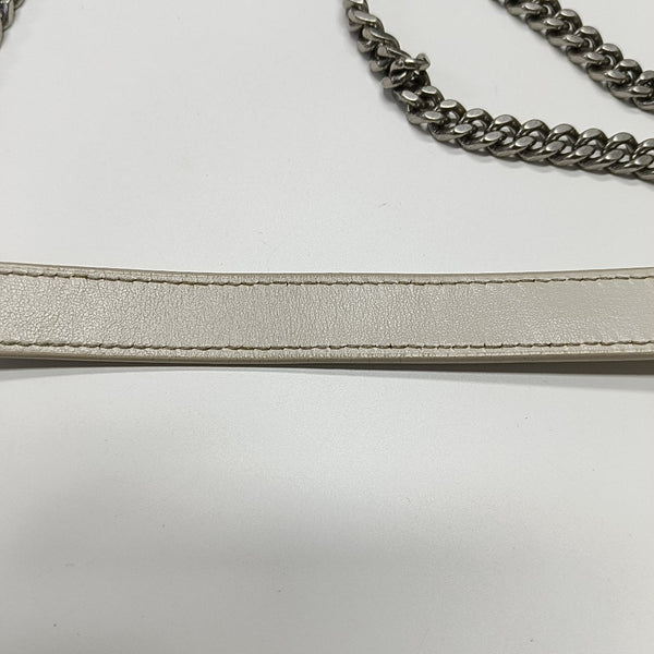 LOULOU Small Chevron Calfskin White