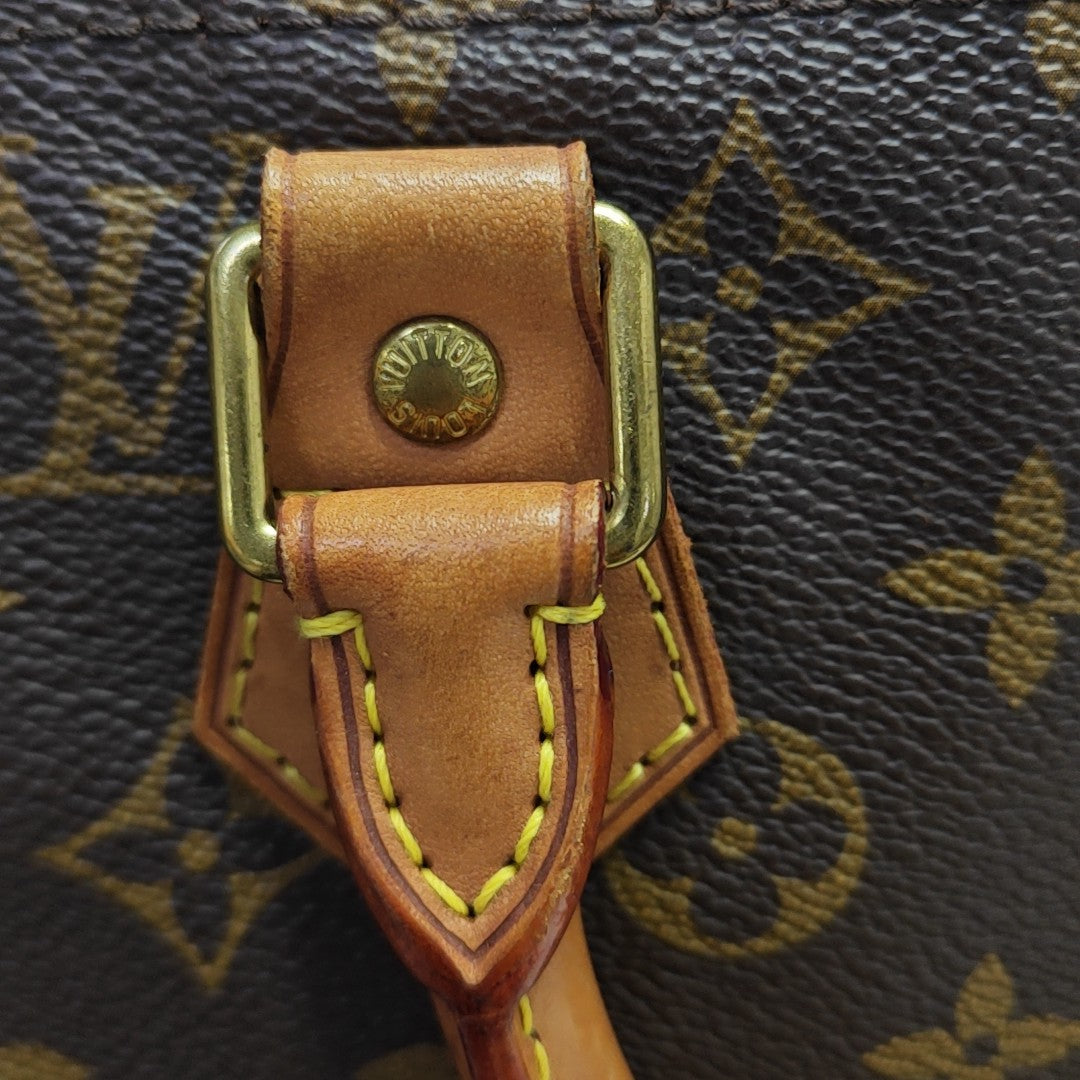 Monogram Coated Canvas Top Handle Bag 40 Brown