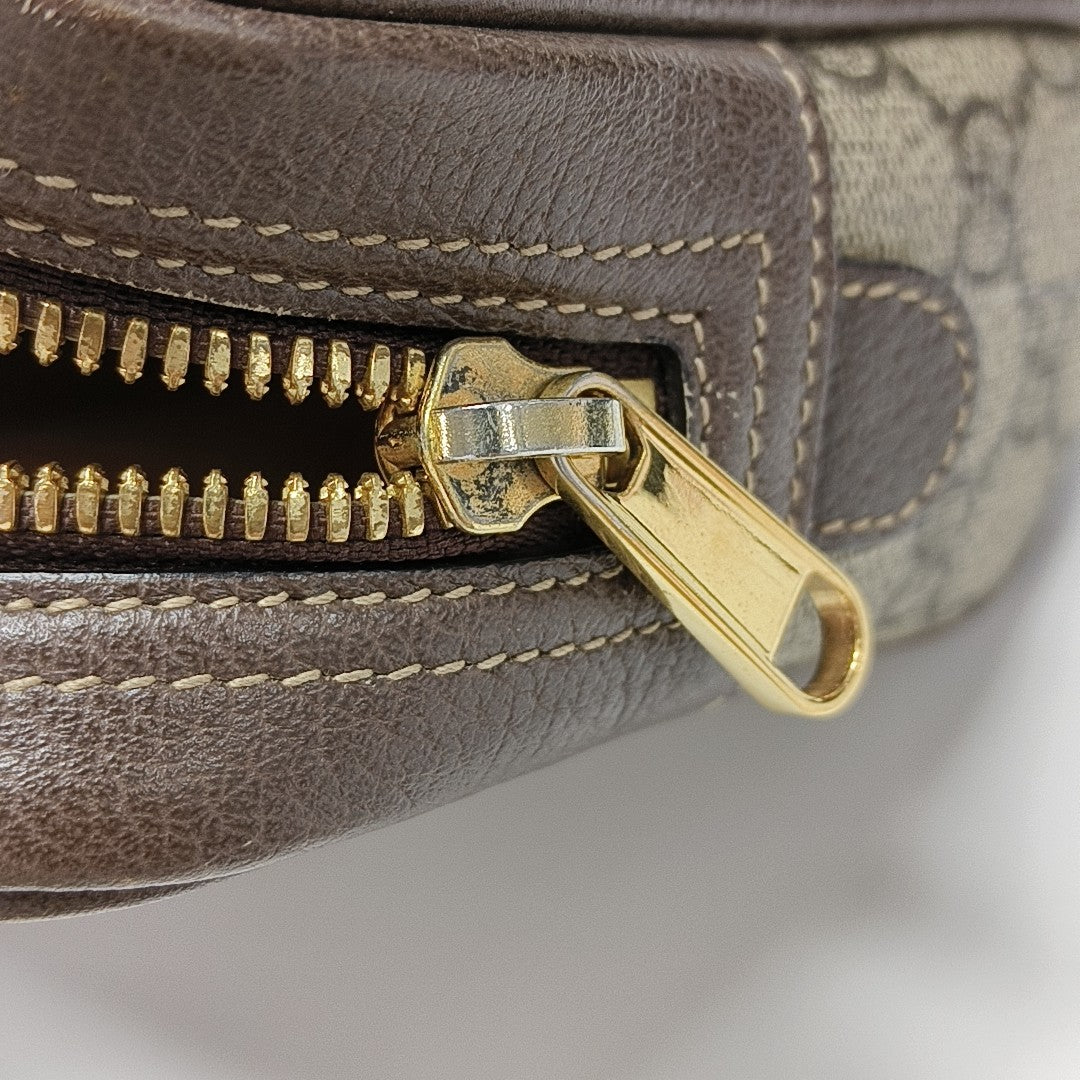 Ophidia Small Monogram Coated Canvas Beige