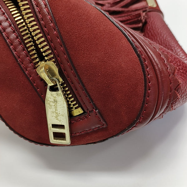 Leather Shoulder Bag Red