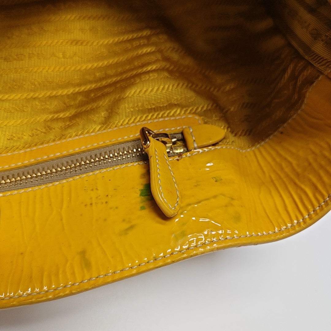 Patent Leather Shoulder Bag Yellow