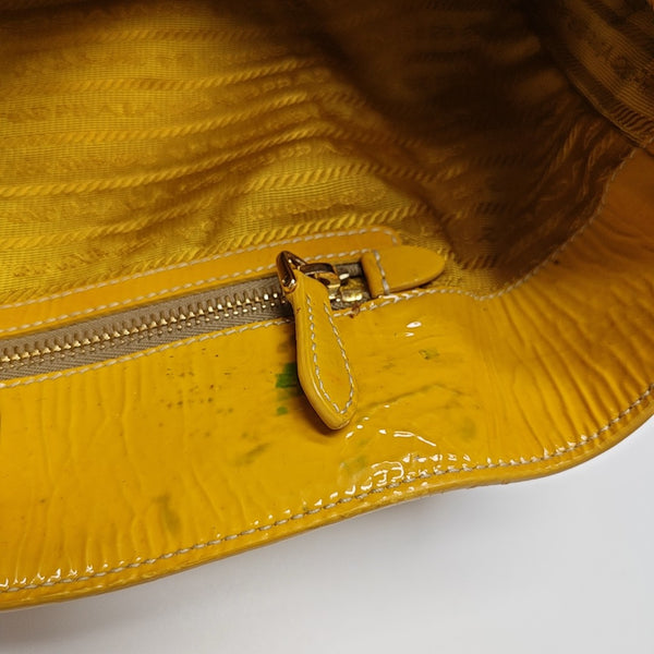 Patent Leather Shoulder Bag Yellow