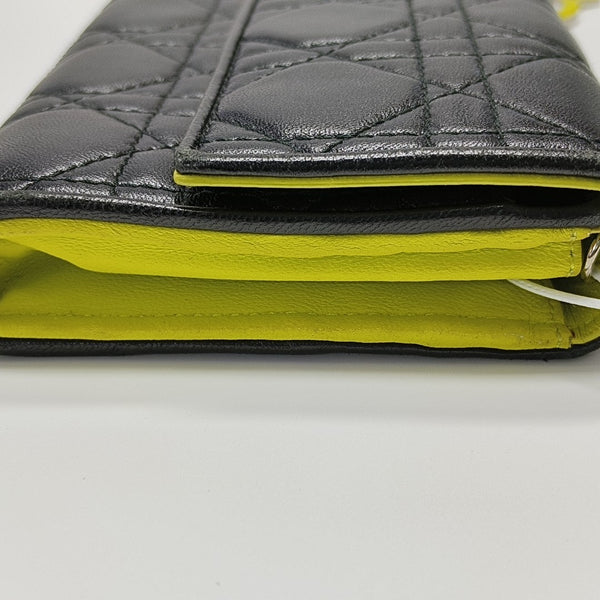 Lady Dior Small Cannage Lambskin Black Wallet