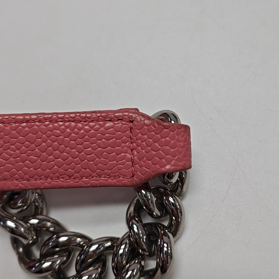 BOY CHANEL Small Chevron Grained Calfskin Pink