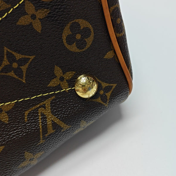 Monogram Coated Canvas Top Handle Bag Brown