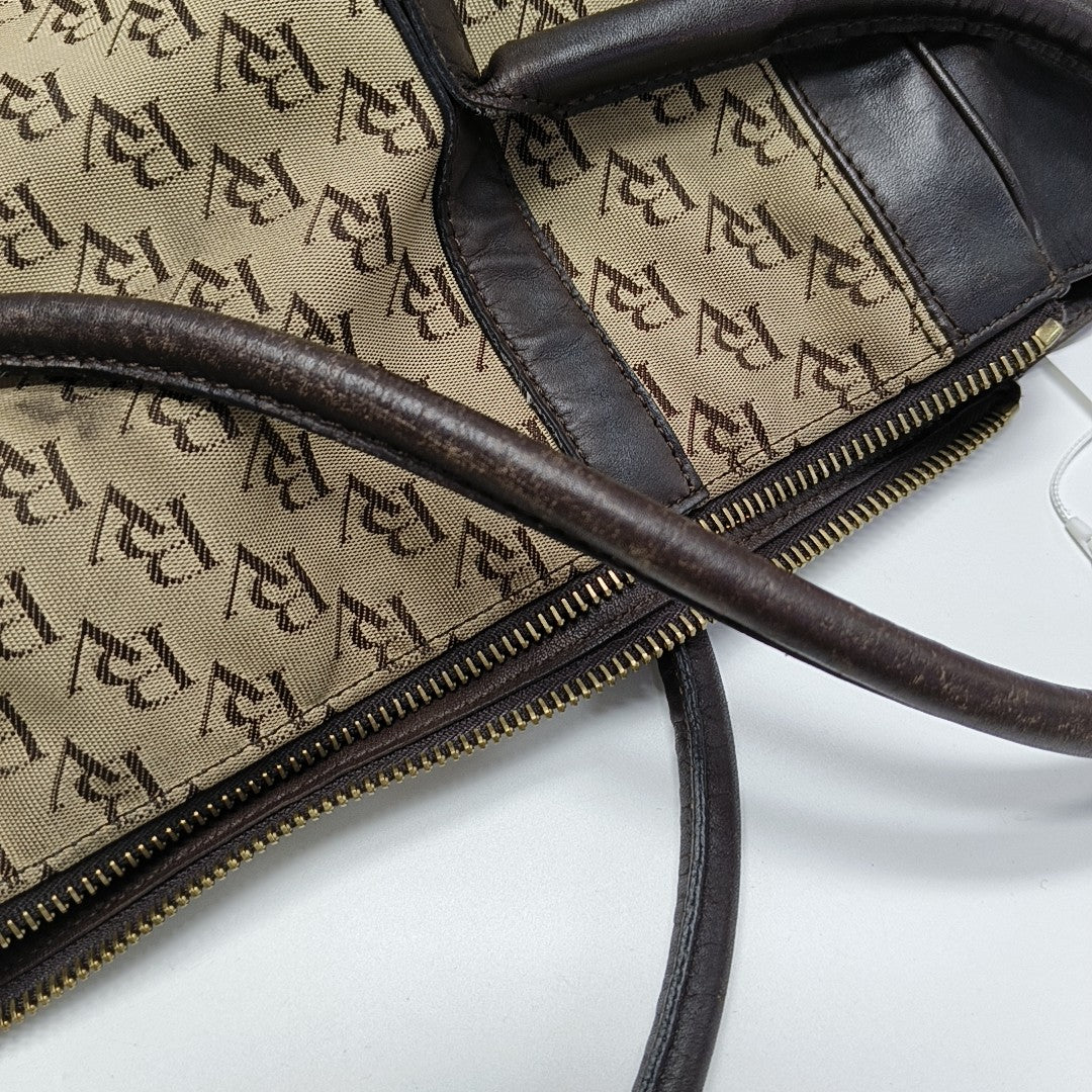 Canvas Top Handle Bag Brown