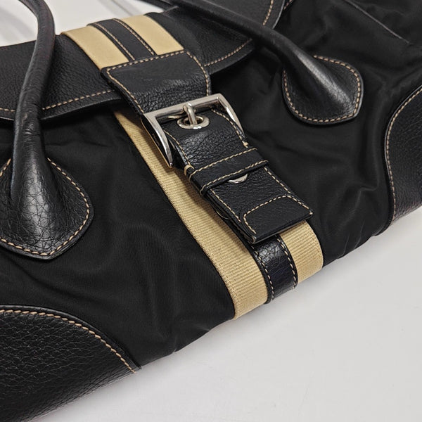 Nylon Top Handle Bag Black