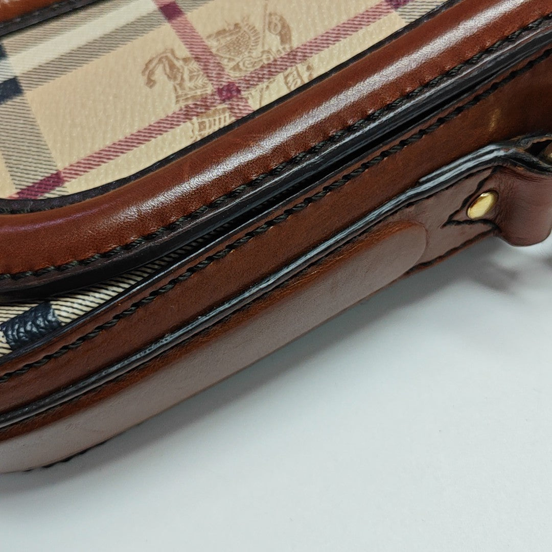 Coated Canvas Shoulder Bag Beige