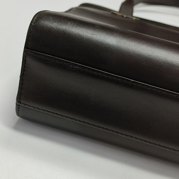 Calfskin Top Handle Bag Brown