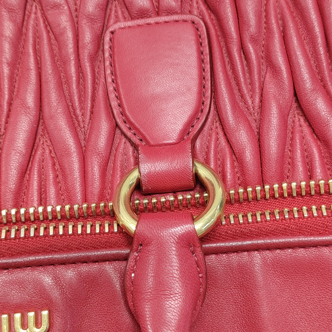 Avenue Quilted Lambskin Red