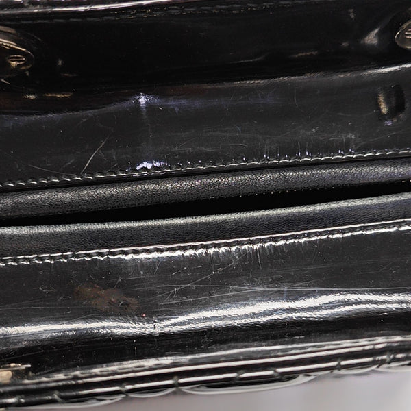 Lady Dior Medium Cannage Patent Leather Black