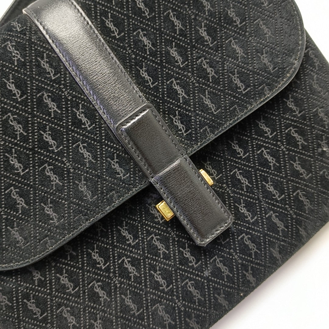 MONOGRAM ALL OVER Small Suede Black
