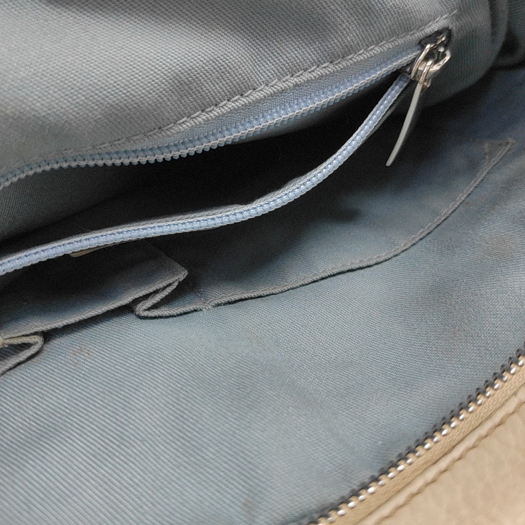 Calfskin Top Handle Bag Beige