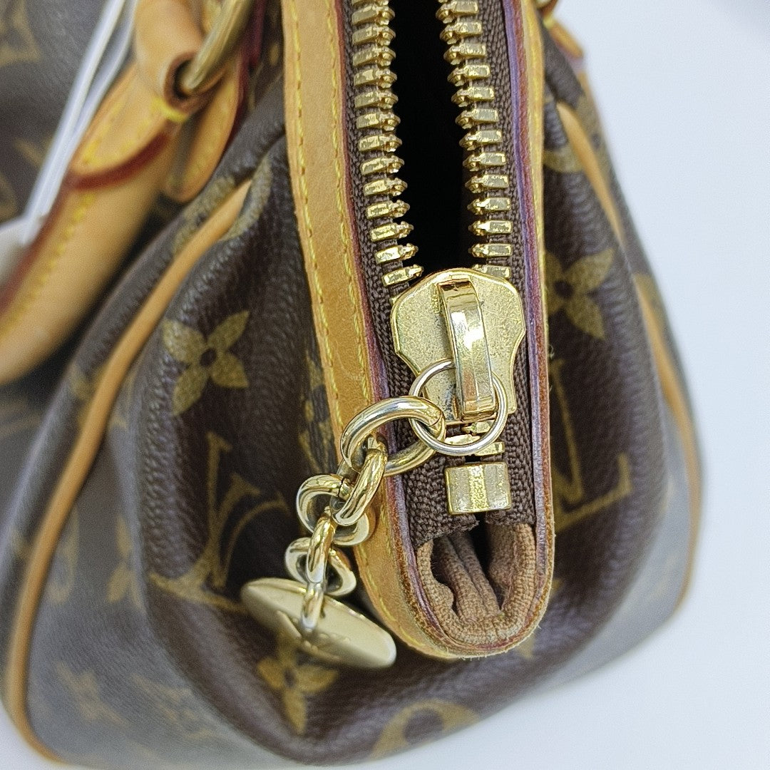 Monogram Coated Canvas Top Handle Bag Brown