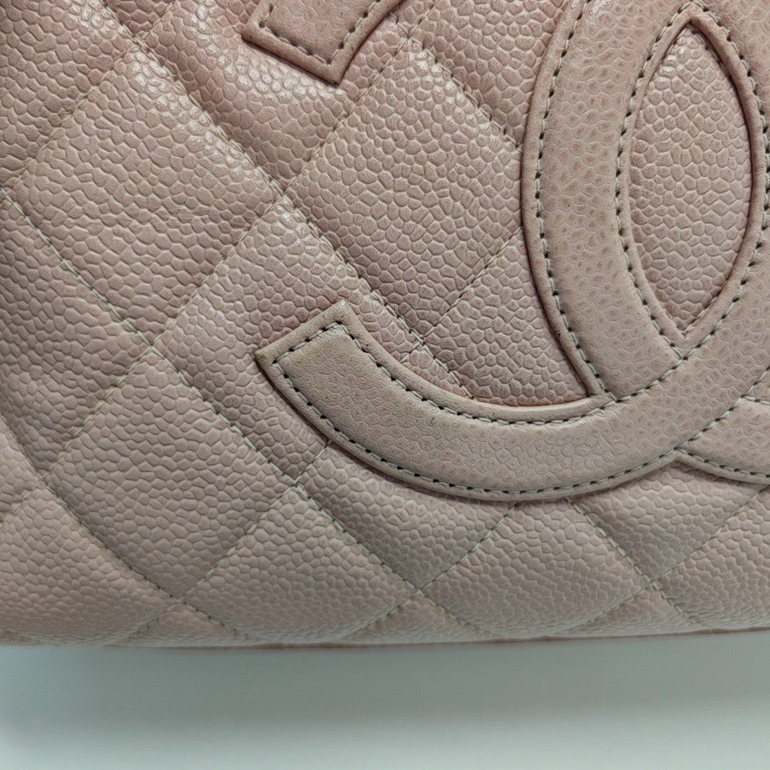 BOWLER Quilted Grained Calfskin Pink
