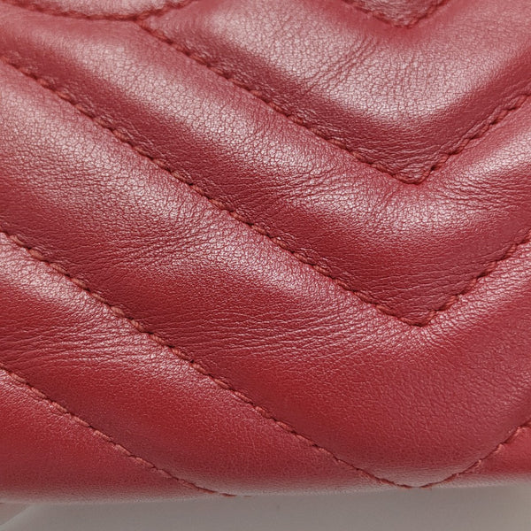 GG Marmont Medium Quilted Calfskin Red