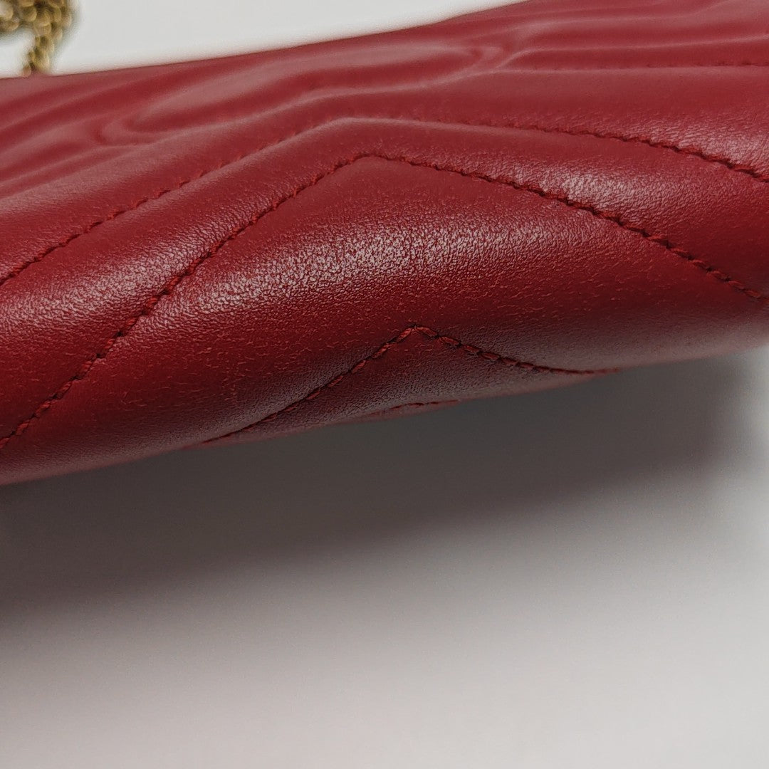 GG Marmont Mini Quilted Calfskin Red