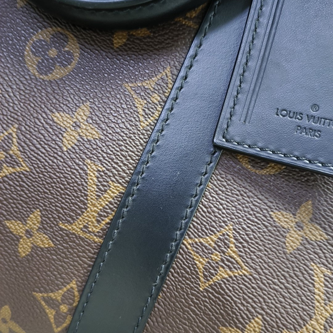 KEEPALL 45 Damier Ebene Coated Canvas Brown