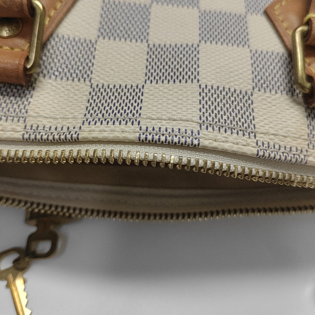 SPEEDY 25 Damier Azur Coated Canvas White