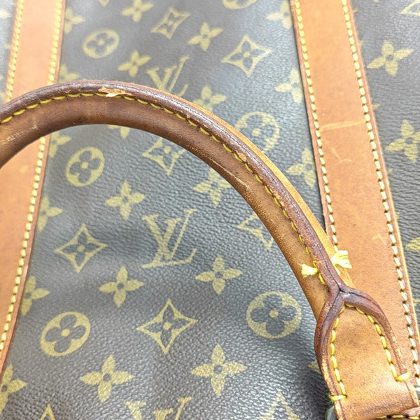 KEEPALL 60 Monogram Coated Canvas Brown