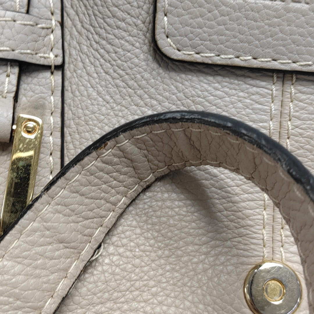 Calfskin Top Handle Bag Beige