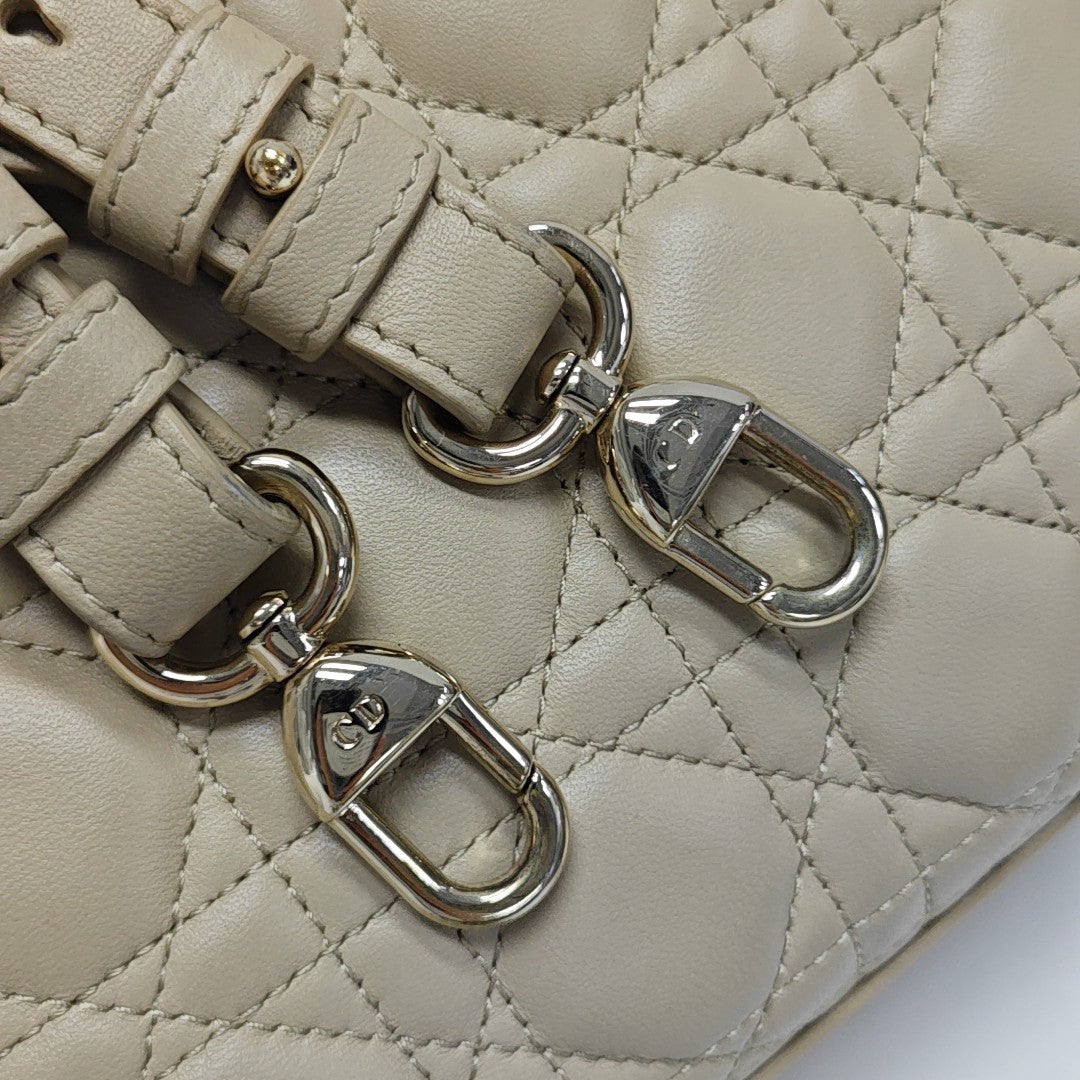 Lady Dior Small Cannage Lambskin Beige