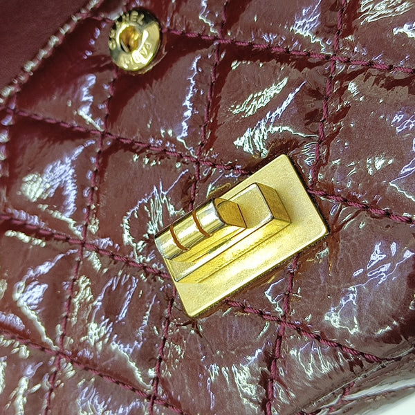 2.55 225 (small) Quilted Patent Leather Red